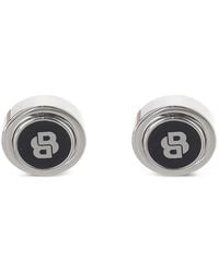 BOSS - Monogram-Logo Round-Face Cufflinks - Lyst