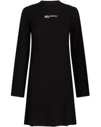 Karl Lagerfeld - Robe En Maille À Design Plissé - Lyst