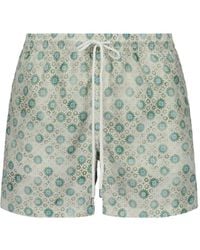 Fedeli - Floral-Print Drawstring Swim Shorts - Lyst