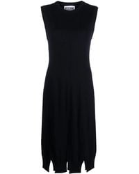 Moschino - Slit-Detailing Sleeveless Knit Dress - Lyst
