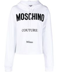 Moschino - Logo-print Cropped Hoodie - Lyst
