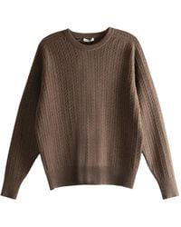 AURALEE - Cable-Knit Crew-Neck Sweater - Lyst