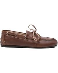 Miu Miu - Lace-Up Leather Boat Shoes - Lyst