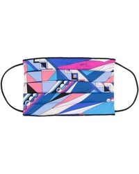 Emilio Pucci Abstract Print Face Mask - Blue