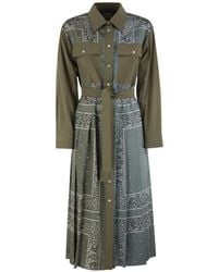 Weekend by Maxmara - Bandana-Print Pleated Shirt Midi Dress - Lyst