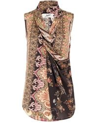 The Seafarer - Paisley-Print Draped Top - Lyst