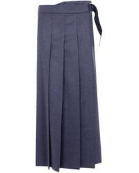 P.A.R.O.S.H. - Midi-Rok Met Gespsluiting En Plooien - Lyst