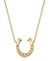 Astley Clarke - Horseshoe Halskette aus 14kt recyceltem Gelbgold mit Diamanten - Lyst