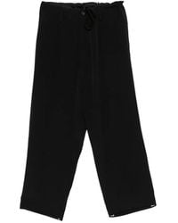 Y's Yohji Yamamoto - Drawstring Straight Leg Trousers - Lyst