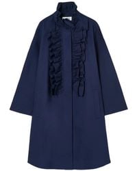 Psophia - Ruffled Cotton Trench Coat - Lyst