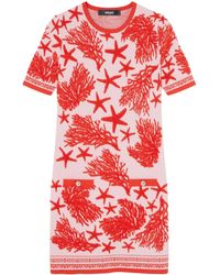 Versace - Barocco Sea Gebreide Midi-Jurk - Lyst
