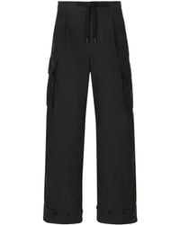 Dolce & Gabbana - Straight Cargo Broek Met Logoplakkaat - Lyst