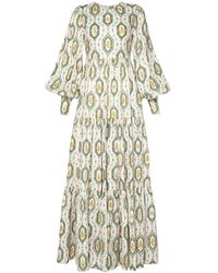 Agua Bendita - Robe Nuez Calado À Coupe Longue - Lyst