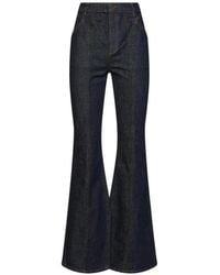 Self-Portrait - Flared-Bottom Seam-Detail Jeans - Lyst