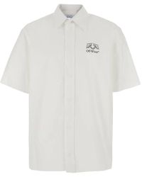 Off-White c/o Virgil Abloh - Off Line Half-Arrow Poplin Slim Bowling Shirt - Lyst
