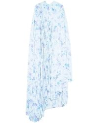 Balenciaga - Floral-print Pleated Maxi Dress - Lyst
