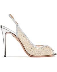 Aquazzura - 105Mm Crystal Lover Sandals - Lyst