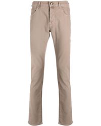 Jacob Cohen - Logo-patch Cotton Tapered Trousers - Lyst