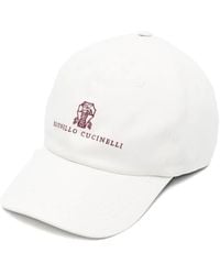 Brunello Cucinelli - Logo Baumwollbaseballkappe - Lyst