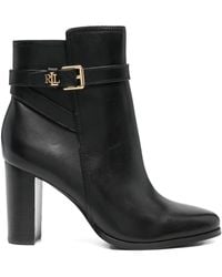 Ralph Lauren - 80Mm Buckle-Strap Block-Heel Boots - Lyst