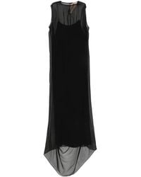 N°21 - Sheer-Panel Layered Asymmetric Midi Dress - Lyst