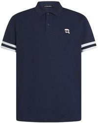 KARL LAGERFELD - Ikon Striped-Sleeve Polo Shirt - Lyst