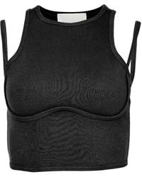 Fleur du Mal - Strappy Ribbed Tank Top - Lyst