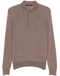 Tagliatore - Button-Placket Ribbed Polo Shirt - Lyst