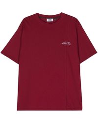 Gcds - Cotton T-shirt With Embroidered Logo Burgundy Red Lightweight Cotton Jersey Stitching With Embroidered Logo On The Front - Lyst