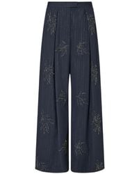 Liu Jo - Palazzo Trousers With Jewel Embroidery - Lyst