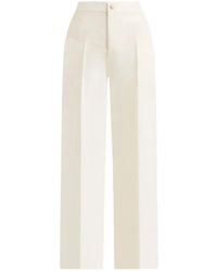 Manière De Voir - Blanche Faux-Leather Panel Tailored Pants - Lyst