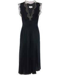 Maison Margiela - Lace-Trim Midi Dress - Lyst
