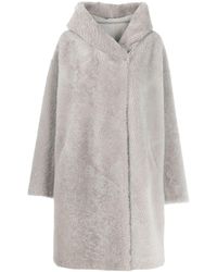Liska Oversized Hooded Coat - Grey