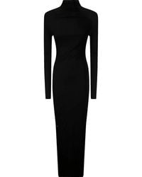 KHAITE - Floor-Length Viscose Dress With High Half-Collar - Lyst