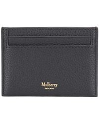 Mulberry - Continental Grey Leather Card Holder With Logo - Lyst