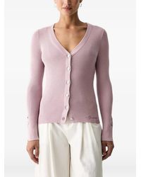 Guess - Ribbed-Knit V-Neck Cardigan - Lyst