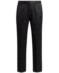 Etro - Cotton-Blend Jacquard Evening Trousers With Side Bands - Lyst