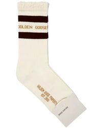 Golden Goose - Logo-Print Striped Socks - Lyst