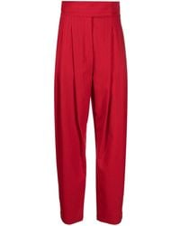 Erika Cavallini Semi Couture - Lurex-pinstriped Pleated Tapered Trousers - Lyst