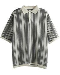 Nanamica - Stripe-Knit Polo Shirt - Lyst