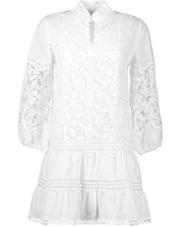 Temptation Positano - Olivina Lace-Embroidered Mini Dress - Lyst