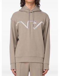 Emporio Armani - Logo-Embroidered Hoodie - Lyst