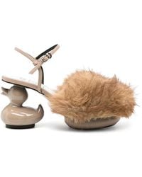 Maison Mihara Yasuhiro - Faux-Fur Duck-Heel Sandals - Lyst