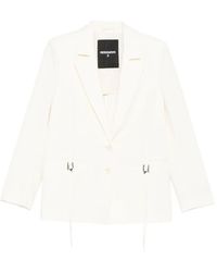 Patrizia Pepe - Tie-Embellished Single-Breasted Blazer - Lyst