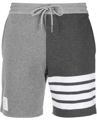 Thom Browne - Panelled 4-Bar Cotton Shorts - Lyst