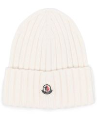 Moncler - Raffia Logo Beanie - Lyst