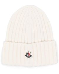 Moncler - Raffia Logo Beanie - Lyst