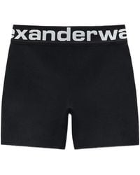 Alexander Wang - Logo-Waistband Mini Shorts - Lyst