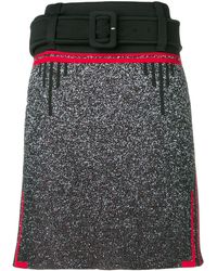 Prada Falda con cinturón - Negro