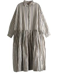 Casey Casey - Saint Roch Striped Gathered Midi Dress - Lyst